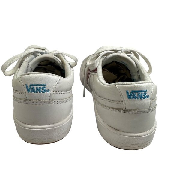 Vans Womens 6.5 Mens 5 White Leather Sneakers With Multicolor Accents Lace-Up - Picture 7 of 14